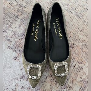 Kate Spade Low heel Flats Sparkle Buckle 8 Excellent Condition